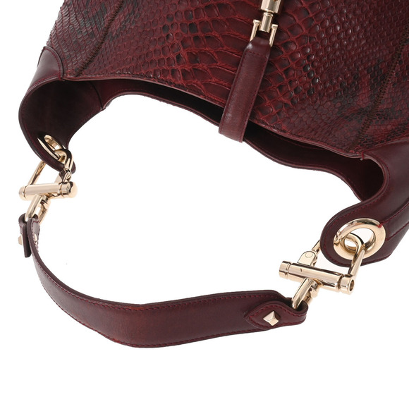 Gucci Jackie Shoulder Bag Bordeaux Python Leather - Picture 3 of 9